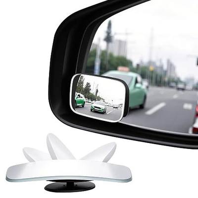 Blind Spot Mirror, Amfor HD Glass Convex Lens Frameless Adjustable Blind Spot Mirror for All Universal Vehicles Car Stick-on Design (2 PCS) (Rectangle)