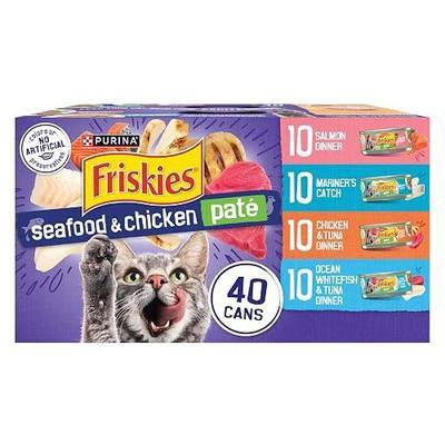 Purina Friskies Pate Wet Cat Food Variety Pack Seafood and Chicken Pate Favorites 40ct VP - (Pack of 40) 5.5 oz. Cans