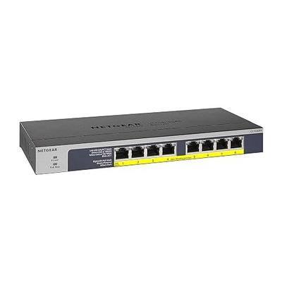 NETGEAR 8-Port Gigabit Ethernet Unmanaged PoE Switch (GS108PP) - with 8 x PoE+ @ 123W Upgradeable, Desktop, Wall Mount or Rackmount, and Limited Lifetime Protection