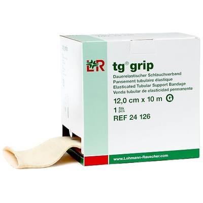 Lohmann & Rauscher Tg Grip, Size G, 12cm x 10m, Elasticated Tubular Compression Bandage for Light & Comfortable Support, Sleeve for Sprains, Strains, Soft Tissue Injuries, Skin Friendly Stockinette
