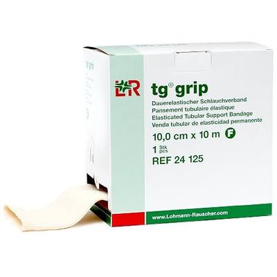 Lohmann & Rauscher Tg Grip Elasticated Tubular Bandage, Size F, 10cm x 10m | Lohmann & Rauscher compression bandaging supplies for lymphedema, edema and everyday support needs