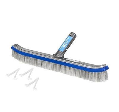 Premium Combo Nylon & Steel Bristle Pool Brush | 3 Extra V-Clips | Mixed bristles for extra scrubbing power. Includes 3 extra V-clips. Note: Not for above-ground or vinyl pools.