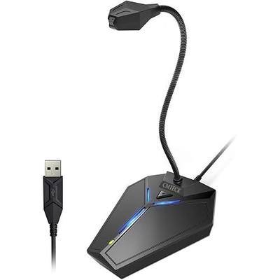 CMTECK USB Computer Microphone, Plug & Play Omnidirectional Desktop Mic for PC & Laptop, 360 Degree Adjustable Gooseneck, Mute Button with LED Indicator, Noise-Cancelling, Compatible with Windows/Mac