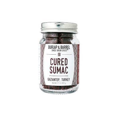 Burlap & Barrel Cured Sumac - Bright, Sour, Salty, Slightly Fermented Spice - Ground Sumac for Cooking - Savory Tartness - As Seen On Shark Tank - 2.3oz Glass Jar