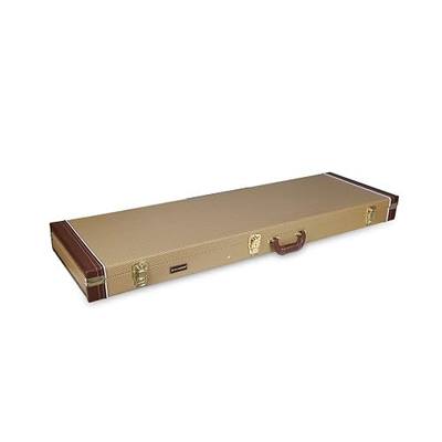 Crossrock Electric Bass Guitar Case- Sponge Lining, Metal Feet, Storage Space-Vinyl Tweed (CRW600BTW)