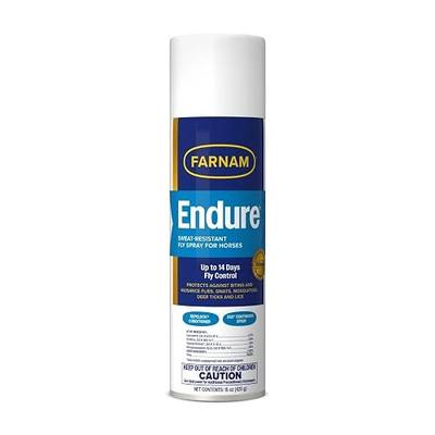 Farnam Endure Fly Spray for Horses - Long-Lasting Sweat-Resistant Fly Repellent, Repels Flies, Mosquitoes, Gnats and Ticks, Up to 14 Days Fly Control - 15 oz Continuous Spray