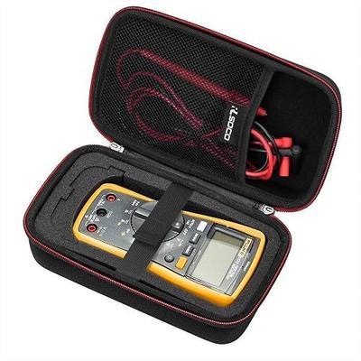 RLSOCO Hard Case for Fluke 15B+/17B+/117/106/107/115/101/179/116/177/113/114/178/233 Digital Multimeter and More | Compact Design with YKK Zipper & Scratch Protection - Red Zip (With DIY Foam)