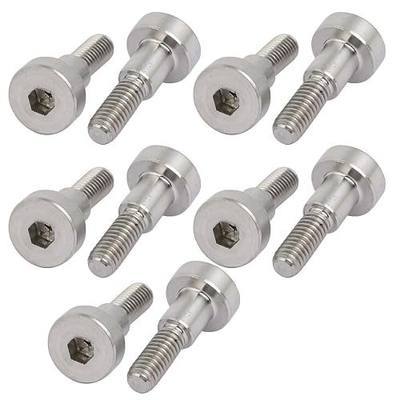 uxcell 10pcs 304 Stainless Steel Hex Socket Shoulder Bolt 5mm Shoulder Dia 6mm Shoulder Length M4 Thread