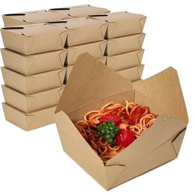 Fit Meal Prep 50 Pack 48 oz Disposable Take Out Containers Microwaveable Kraft Paper To Go Boxes for Food To Go Containers Takeout Containers Leakproof Greaseproof for Restaurants, Food Service, Party