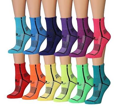 RONNOX Women's 12-Pairs Running & Athletic Sports Performance Ankle/Quarter Socks