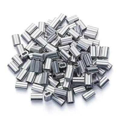1/16 Aluminum Ferrules, Crimping Loop Sleeves 200PCS, Wire Rope Crimps | Aluminum Wire Crimp Sleeves For Cable And Picture Hanging Wire. Ferrule Design For Wire Rope Crimping And Cable Connections.