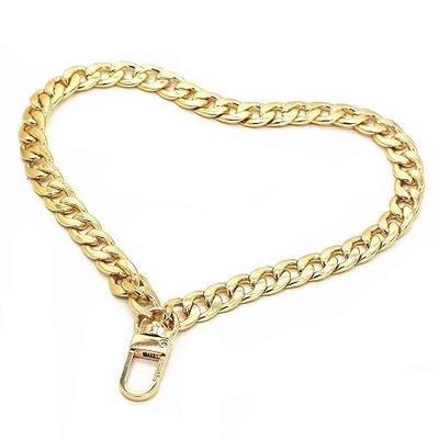 WEICHUAN 8" Gold Wrist Chain Strap for Purse Handbag Clutches Wallet | Iron Flat Wrist Chain Strap Replacement Bag Chain Accessories with Metal Buckles
