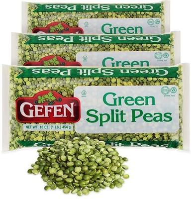Gefen Green Split Peas, 16oz (3 Pack) | Great in Salads, Soups and Stews | Certified Kosher