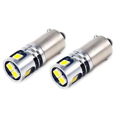 PHINLION 500LM Super Bright 3030 5-SMD 12V 24V BA9 BA9S 53 57 1889 1891 1895 64111 T4W LED Car Light Bulb for Interior Map Reading Dome Glove Box Instrument Panel Lights, 6000K Xenon White