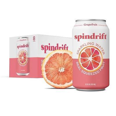 Spindrift Sparkling Water, Grapefruit Flavored, Made With Real Squeezed Fruit, 12 Fl Oz Cans, Pack Of 24 (Only 17 Calories per Seltzer Water Can)