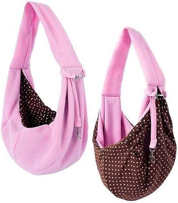 Pet Sling Carrier Bag Travel Tote for Cats Dogs, Up to 16 lbs (Pink)
