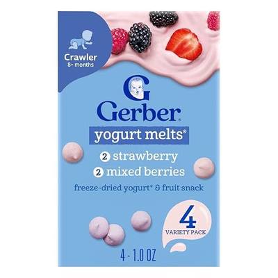 Gerber Stage 3 Strawberry Mixed Berry Yogurt Melts, 1 Oz, 4 Pack