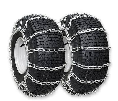 OakTen Set of 2 12x4x6 4.1x3.5x6 4.10-6NHS Tire Chains for Lawn Garden Tractors Mowers and Rider 2-Link Lawn Tractors Tire Chains