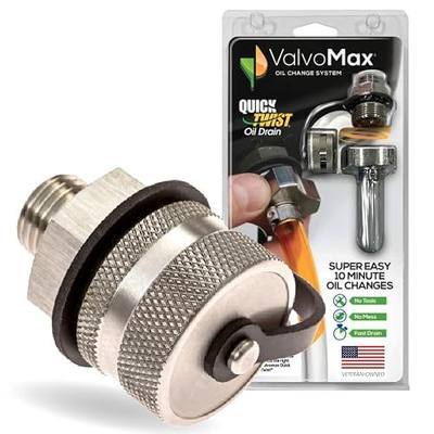 ValvoMax Oil Drain Valve – Quick Twist Oil Drain Plug for Mess-Free DIY Oil Changes – No Tools Required – M14-1.50 Thread Size – Veteran-Owned American Brand