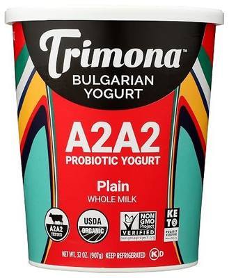 Trimona Foods Organic Plain Bulgarian A2A2 Yogurt, 32 OZ
