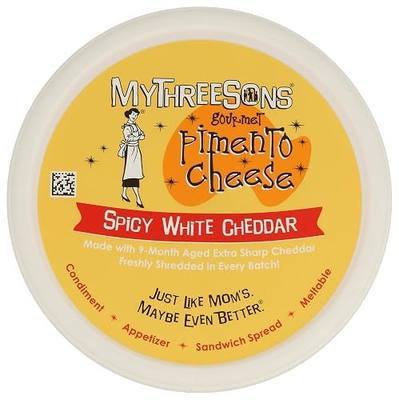 Mythreesons, Pimento Cheese Spicy White Cheddar, 10 Ounce
