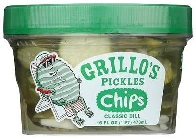 Grillos Pickles, Classic Dill Pickle Chips, 16 Fl Oz