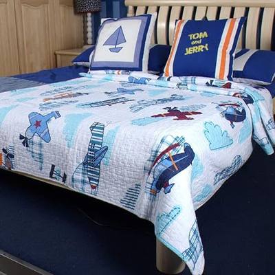 ABREEZE Airplane Quilt Bedspread for Kids Teens Plane Bedding Helicopter Boys Girls Kid's Quilt 55" X75"