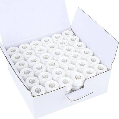 New Brothread 144pcs White 60S/2(90WT) Prewound Bobbin Thread Plastic Size A SA156 for Embroidery and Sewing Machine Cottonized Soft Feel Polyester Thread