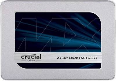 Crucial MX500 500GB 3D NAND SATA 2.5 Inch Internal SSD - CT500MX500SSD1, Blue/Gray