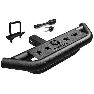 Tyger Auto TG-HS8U81238 Hitch Armor Compatible with Vehicles with 2" Hitch Receiver | Textured Black | Hitch Step | Rear Bumper Guard Protector | with Pin Lock and Stabilizer