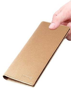 Mens Wallet RFID Blocking Vintage Genuine Leather Bifold Long Wallet Card Holder