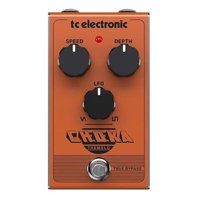 TC Electronic CHOKA TREMOLO Vintage-Flavored All-Analog Tremolo Pedal with 3-Knob Design and Seamless Morphing Between LFO Styles,Orange