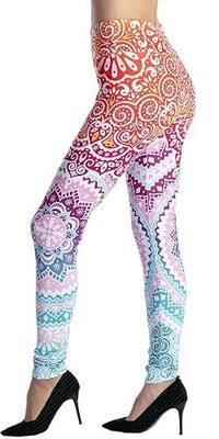 Ndoobiy High Waist Printed Leggings Women’s Solid Leggings Soft Yoga Workout Pants Stretchy Capris-HW2(Colorshape PS)