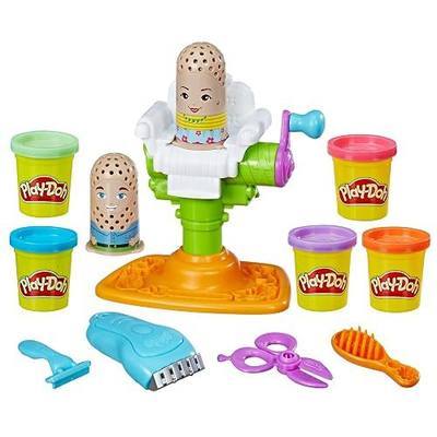 Play-Doh Buzz 'n Cut Fuzzy Pumper Barber Shop Set, Electric Buzzer, 5 Colors of 2-Ounce Cans, Preschool Toys, Girls & Boys, Ages 3+ (Amazon Exclusive)