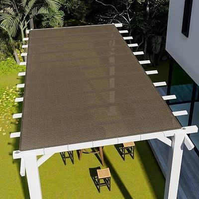 E&K Sunrise 13' x 25' Sun Shade Sail Straight Edge Rectangle Canopy Shade Cover with D-Ring Grommets UV Block for Outdoor Pergola Backyard Garden Patio Deck (Brown)