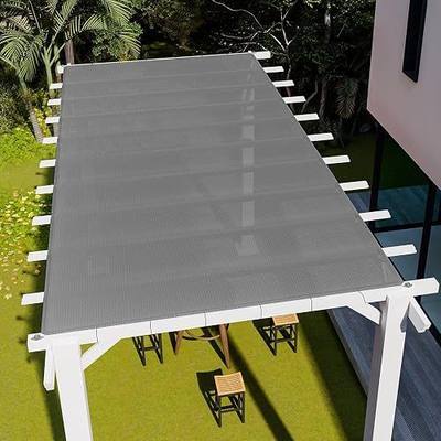 E&K Sunrise 16' x 18' Sun Shade Sail Straight Edge Rectangle Canopy Shade Cover with D-Ring Grommets UV Block for Outdoor Pergola Backyard Garden Patio Deck (Light Gray)