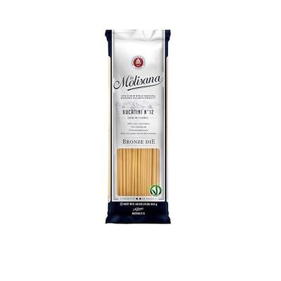 La Molisana Bucatini Pasta, 16 oz (Pack of 18), Premium Italian Durum Wheat Semolina, High Protein 14%, Bronze Die Cut Hollow Spaghetti for Superior Sauce Grip, Firm Al Dente Texture, Ideal for Roman Pasta Recipes, Made in Italy