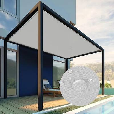 Patio Paradise 8' x 15' Waterproof Sun Shade Sail Rectangle Shade Cloth with Grommets, 260 GSM Patio Canopy Awning 95% UV Block for Backyard Deck Pergola Replacement Cover, Light Gray, Customized