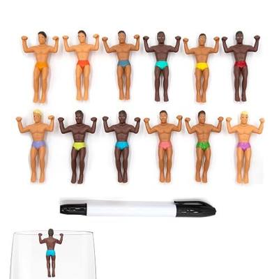 NPW Drinking Buddies Party Edition Reusable Drink Markers & Wine Glass Charms – Customizable Drink Accessories for Adult Parties, Bachelorette & Cocktail Nights (12 Count)