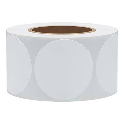 Hybsk White Color Coding Dot Labels Round Semi Gloss Paper Stickers Adhesive Label (1.5 inch)