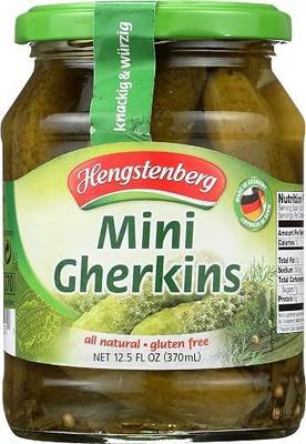 Hengstenberg Pickle Gherkins Mini, 12.5 oz
