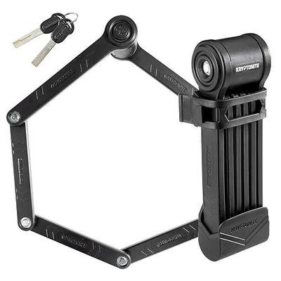 Kryptonite Keeper Folding Bike Lock, 2.75FT/3.25 FT Long Compact Lightweight High Security Anti-Theft Foldable Bicycle Lock with 2 Keys and Mount for E-Bikes Scooter Road Mountain Bike