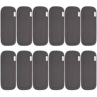 Wegreeco Reusable Soft 5 Layers 12 Pack Charcoal Inserts for Baby Cloth Diaper,High Absorbing Washable Liners