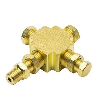GlowShift T-Fitting 1/8-27 NPT Pressure & Temperature Sensor Thread Adapter | Allows Installation of (3) Pressure and/or Temp Sending Units
