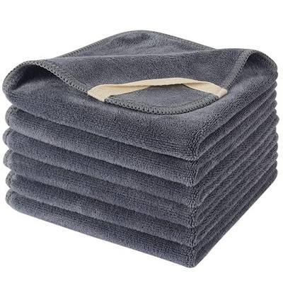 SINLAND Microfiber Facial Cloths Fast Drying Washcloth 12inch x 12inch Grey 6 pack …