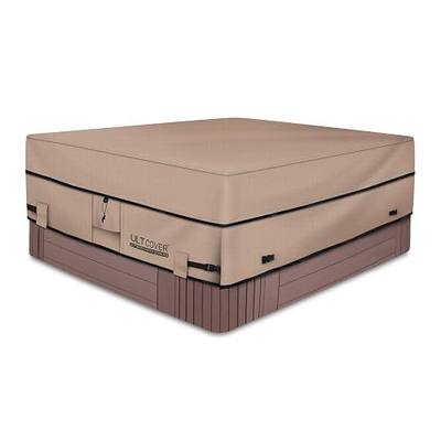 ULTCOVER Waterproof 600D Polyester Square Hot Tub Cover Outdoor SPA Covers 85 x 85 inch