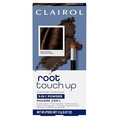 Clairol Root Touch-Up Temporary Concealing Powder, Dark Brown Hair Color | Ammonia Free | Instantly Cover Roots + Define Eyebrows | On-the-Go Compact with Mirror and Application Brush | Pack of 1 | Ammonia Free, Instantly Cover Roots + Define Eyebrows, On-the-Go Compact with Mirror and Application B