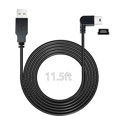Charging Power Cable for Dash Cam, (11.5 Ft) USB 2.0 to Mini USB Car Vehicle Power Charger Adapter Cord Compatible with Garmin Nuvi GPS、Rearview Mirror Cam、Backup Camera
