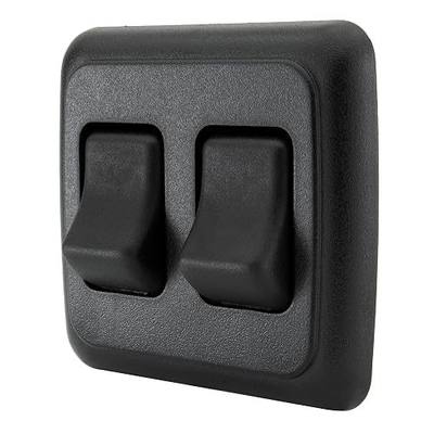 Double SPST On-Off Switch with Bezel, 12-Volt, for RV, Trailer, Camper (Black)