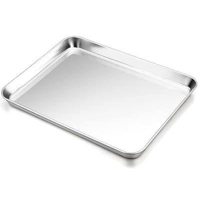 P&P CHEF 16 Inch Baking Cookie Sheet, Oven Pan Tray Stainless Steel Sheet Pan for Kitchen, Oven Bakeware for Multi Uses, Shiny Look & Dishwasher Safe, Healthy & Heavy Duty, 1Pc